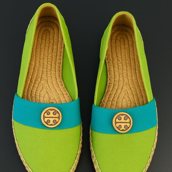 Tory Burch Green & Blue Canvas Espadrilles – Size 6 (EU 36) - Picture 1 of 2
